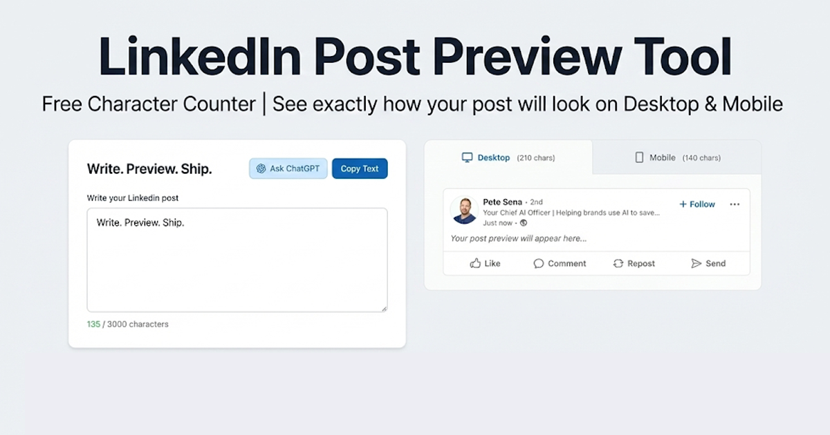 LinkedIn Post Preview Tool - Character Counter & Formatter